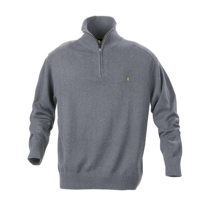 Pullover Zip grau S